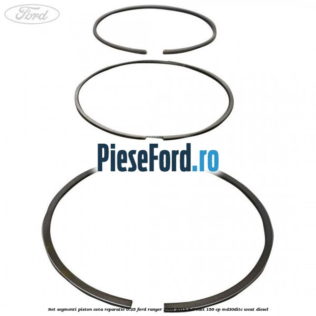 Set segmenti piston cota reparatie 0.25 Ford Ranger 2006-2012 3.0 TDCi 156 cp MD30DITC, WEAT diesel