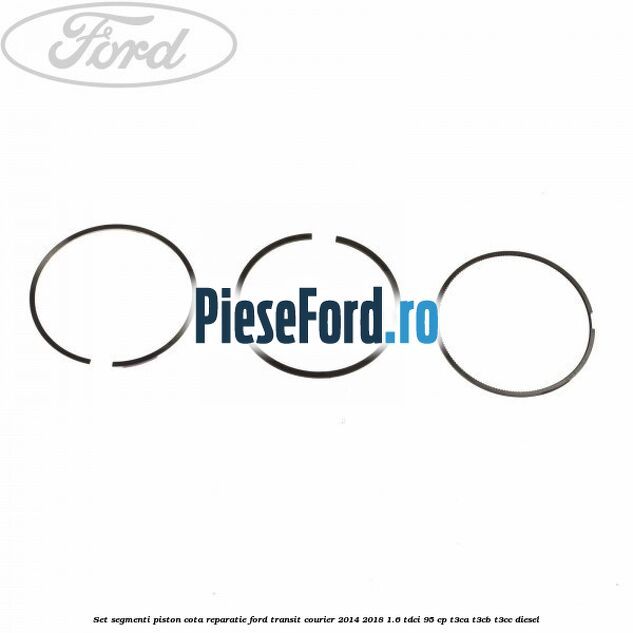 Set segmenti piston cota reparatie Ford Transit Courier 2014-2018 1.6 TDCi 95 cp T3CA, T3CB, T3CC diesel