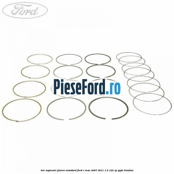 Set segmenti piston standard Ford C-Max 2007-2011 1.8 122 cp QQDC benzina