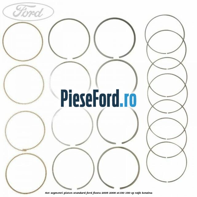 Set segmenti piston standard Ford Fiesta 2005-2008 ST150 150 cp N4JB benzina
