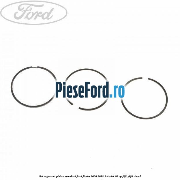 Set segmenti piston standard Ford Fiesta 2008-2012 1.4 TDCi 68 cp F6JB, F6JD diesel