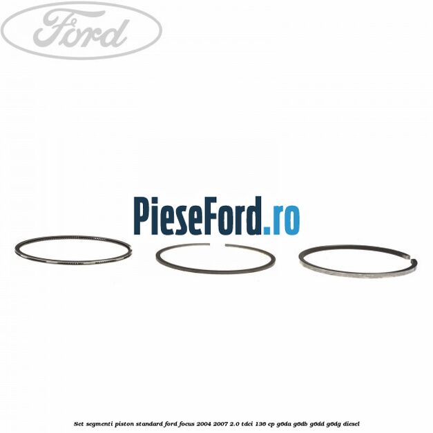 Set segmenti piston standard Ford Focus 2004-2007 2.0 TDCi 136 cp G6DA, G6DB, G6DD, G6DG diesel
