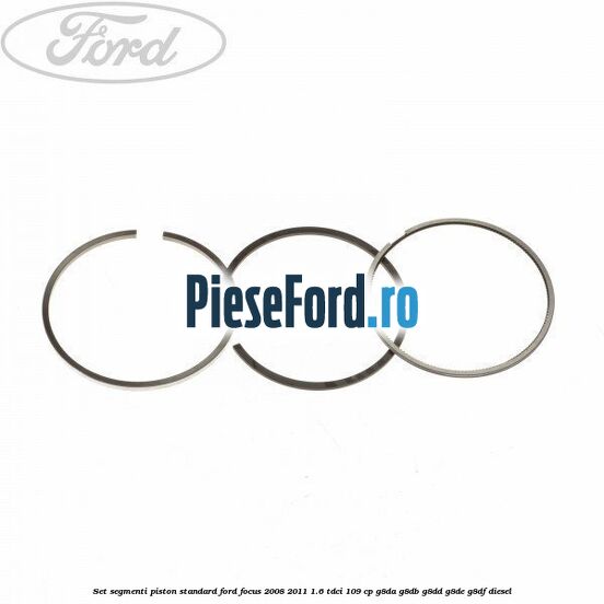Set segmenti piston standard Ford Focus 2008-2011 1.6 TDCi 109 cp G8DA, G8DB, G8DD, G8DE, G8DF diesel