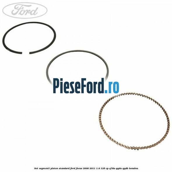 Set segmenti piston standard Ford Focus 2008-2011 1.8 125 cp Q7DA, QQDA, QQDB benzina