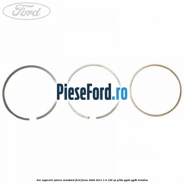 Set segmenti piston standard Ford Focus 2008-2011 1.8 125 cp Q7DA, QQDA, QQDB benzina