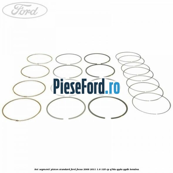 Set segmenti piston standard Ford Focus 2008-2011 1.8 125 cp Q7DA, QQDA, QQDB benzina