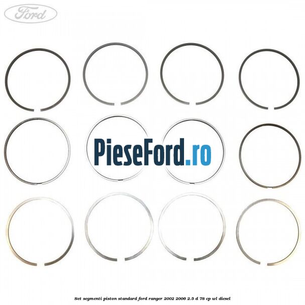 Set segmenti piston standard Ford Ranger 2002-2006 2.5 D 78 cp WL diesel
