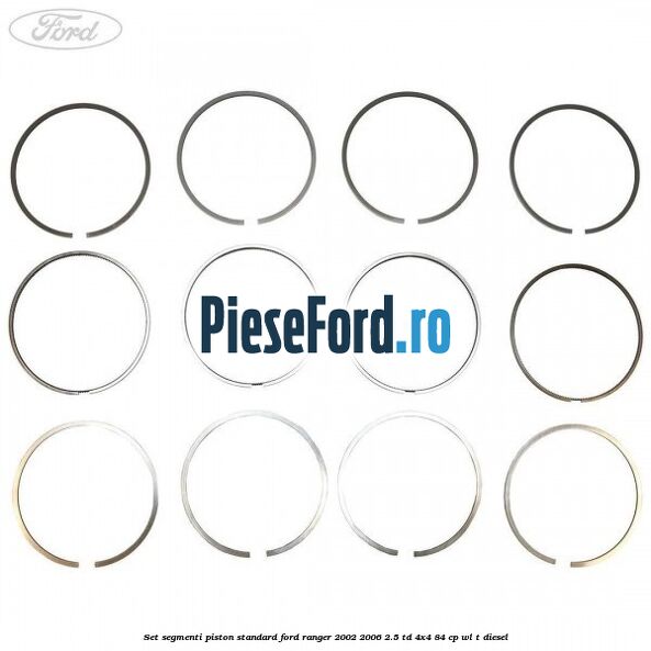 Set segmenti piston standard Ford Ranger 2002-2006 2.5 TD 4x4 84 cp WL-T diesel