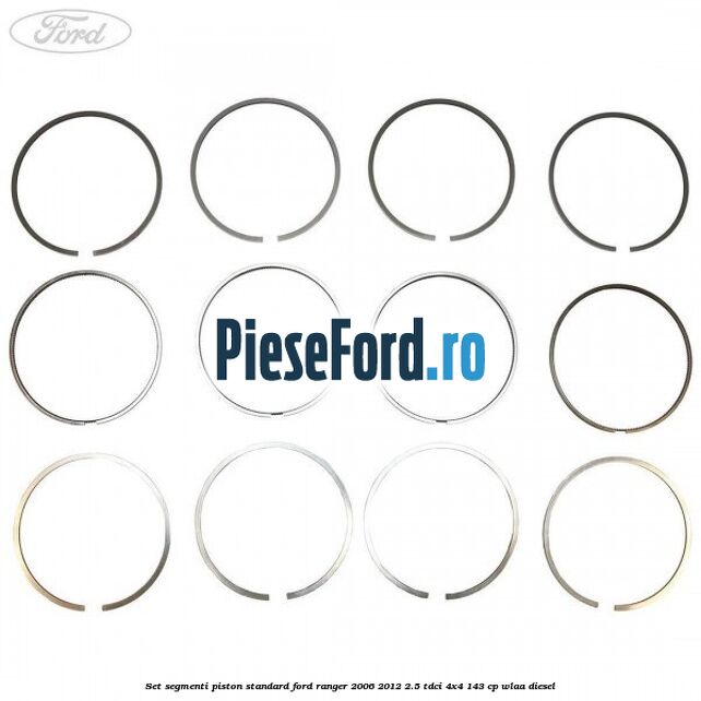Set segmenti piston standard Ford Ranger 2006-2012 2.5 TDCi 4x4 143 cp WLAA diesel