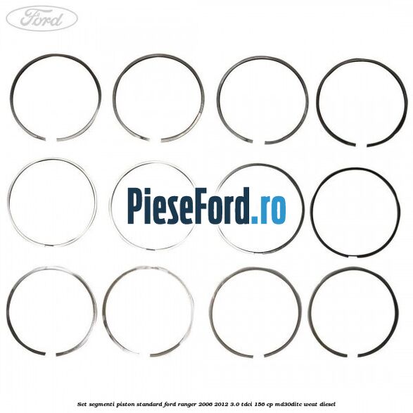Set segmenti piston standard Ford Ranger 2006-2012 3.0 TDCi 156 cp MD30DITC, WEAT diesel
