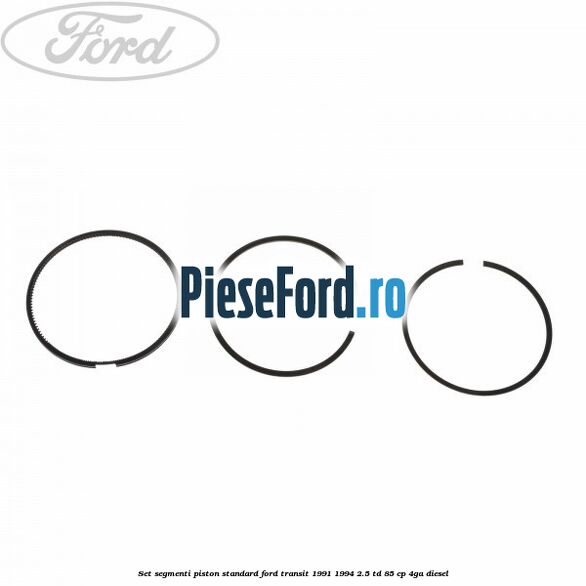 Set segmenti piston standard Ford Transit 1991-1994 2.5 TD 85 cp 4GA diesel