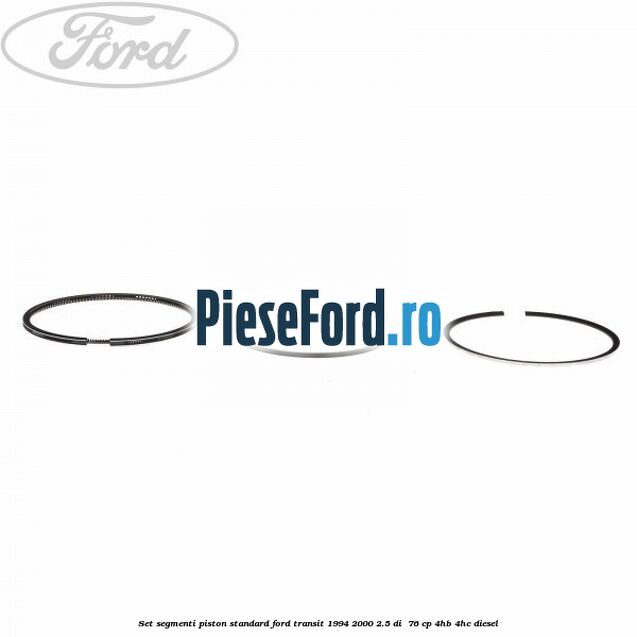 Set segmenti piston standard Ford Transit 1994-2000 2.5 DI  76 cp 4HB, 4HC diesel
