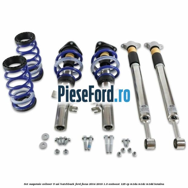 Set suspensie coilover 5 usi hatchback Ford Focus 2014-2018 1.0 EcoBoost 125 cp M1DA, M1DC, M1DD benzina