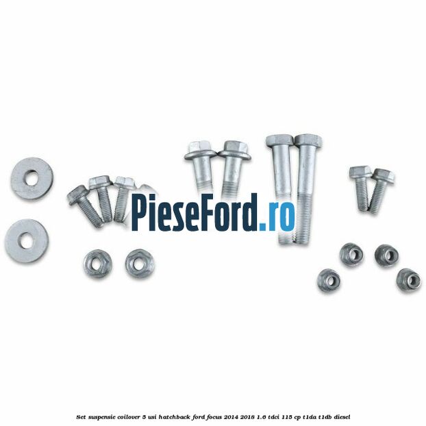 Set suspensie coilover 5 usi hatchback Ford Focus 2014-2018 1.6 TDCi 115 cp T1DA, T1DB diesel