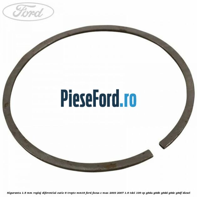Siguranta 1.5 MM reglaj diferential cutie 6 trepte MMT6 Ford Focus C-Max 2003-2007 1.6 TDCi 109 cp G8DA, G8DB, G8DD, G8DE, G8DF diesel