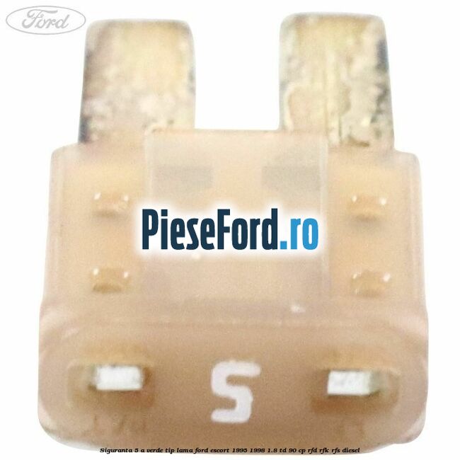 Siguranta 5 A verde tip lama Ford Escort 1995-1998 1.8 TD 90 cp RFD, RFK, RFS diesel