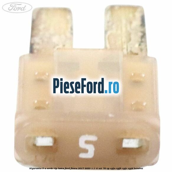 Siguranta 5 A verde tip lama Ford Fiesta 2017-2023 1.1 Ti-VCT 70 cp XPJA, XPJB, XPJC, XPJD benzina