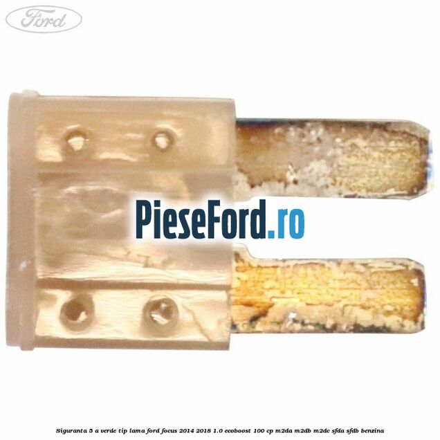 Siguranta 5 A verde tip lama Ford Focus 2014-2018 1.0 EcoBoost 100 cp M2DA, M2DB, M2DC, SFDA, SFDB benzina