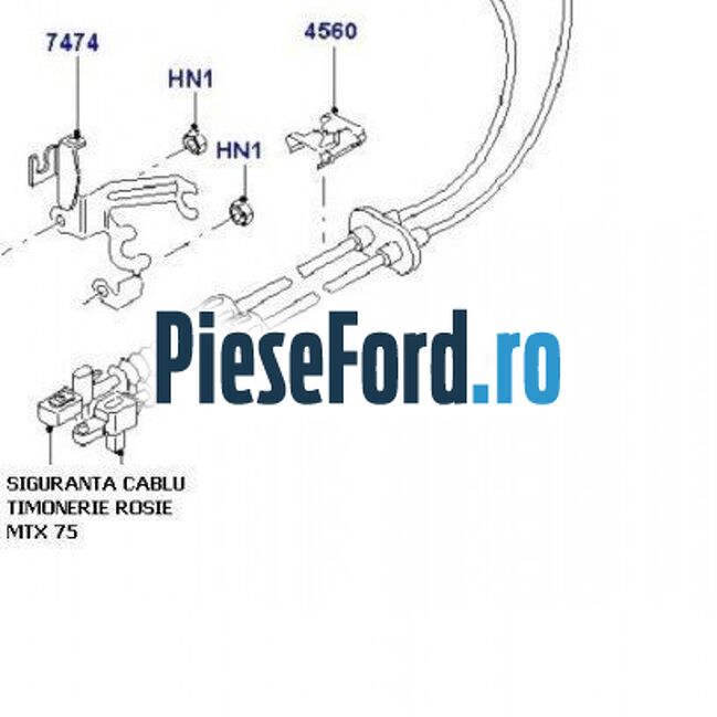 Siguranta cablu timonerie neagra MTX 75 Ford Focus 1998-2004 1.8 TDCi 100 cp FFDA diesel
