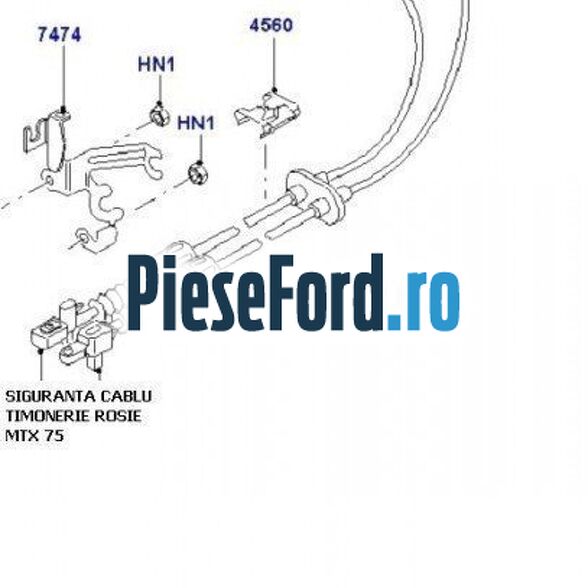 Siguranta cablu timonerie neagra MTX 75 Ford Focus 1998-2004 2.0 16V 131 cp EDDB, EDDC, EDDD, EDDF benzina