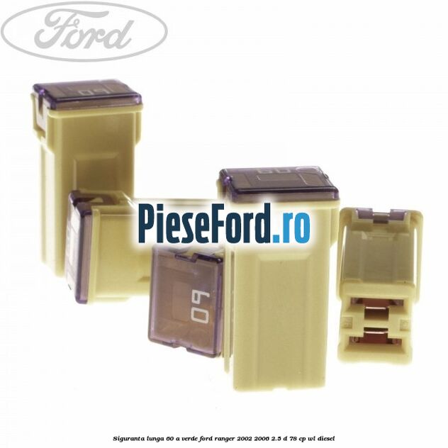 Siguranta lunga 60 A verde Ford Ranger 2002-2006 2.5 D 78 cp WL diesel