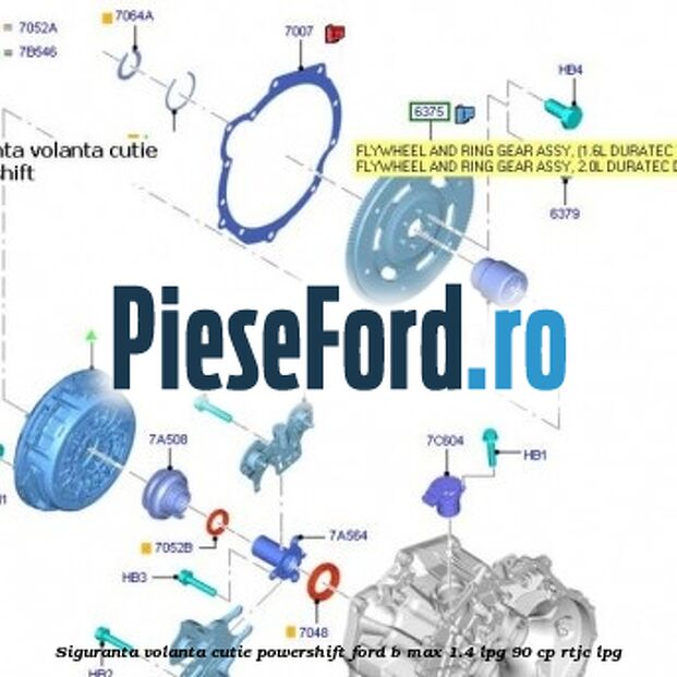 Siguranta volanta cutie Powershift Ford B-Max 1.4 LPG 90 cp RTJC LPG