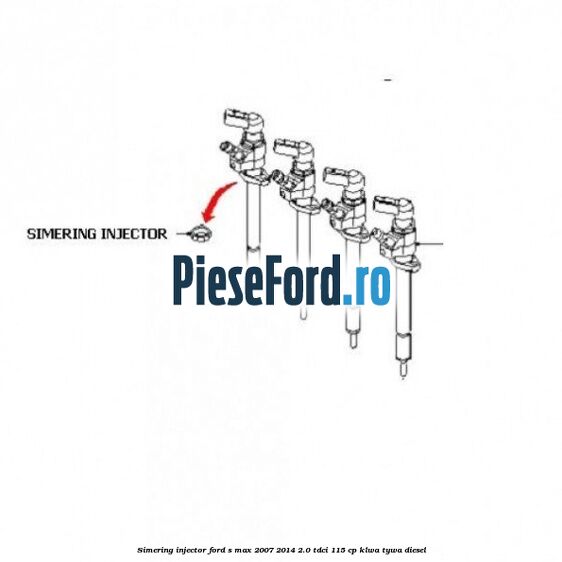 Simering injector Ford S-Max 2007-2014 2.0 TDCi 115 cp KLWA, TYWA diesel