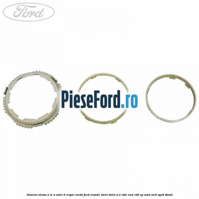 Sincron viteza 3 si 4 cutie 6 trepte MT82 Ford Transit 2014-2018 2.2 TDCi RWD 155 cp Sincron viteza 3 si 4 cutie 6 trepte MT82 Ford Transit 2014-2018 2.2 TDCi RWD 155 cp CV24, CVR5, UYR6 diesel