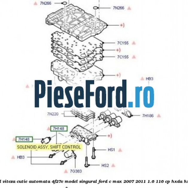 Solenoid control viteza cutie automata 4F27E model singural Ford C-Max 2007-2011 1.6 116 cp Solenoid control viteza cutie automata 4F27E model singural Ford C-Max 2007-2011 1.6 116 cp HXDA, HXDB, SIDA benzina