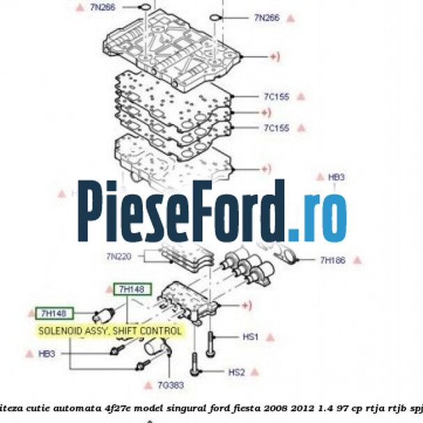Solenoid control viteza cutie automata 4F27E model singural Ford Fiesta 2008-2012 1.4 97 cp RTJA, RTJB, SPJA, SPJC, SPJE benzina