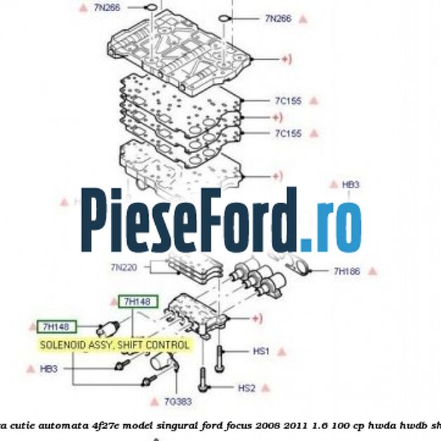 Solenoid control viteza cutie automata 4F27E model singural Ford Focus 2008-2011 1.6 100 cp HWDA, HWDB, SHDA, SHDB, SHDC benzina