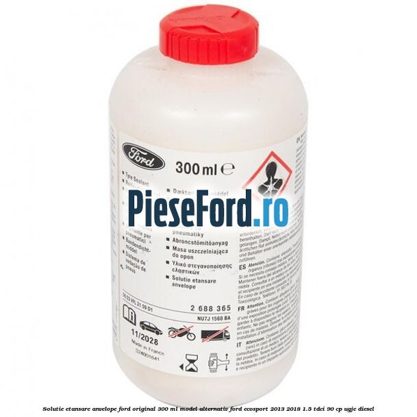 Solutie etansare anvelope Ford original 300 ml model alternativ Ford EcoSport 2013-2018 1.5 TDCi 90 cp UGJE diesel