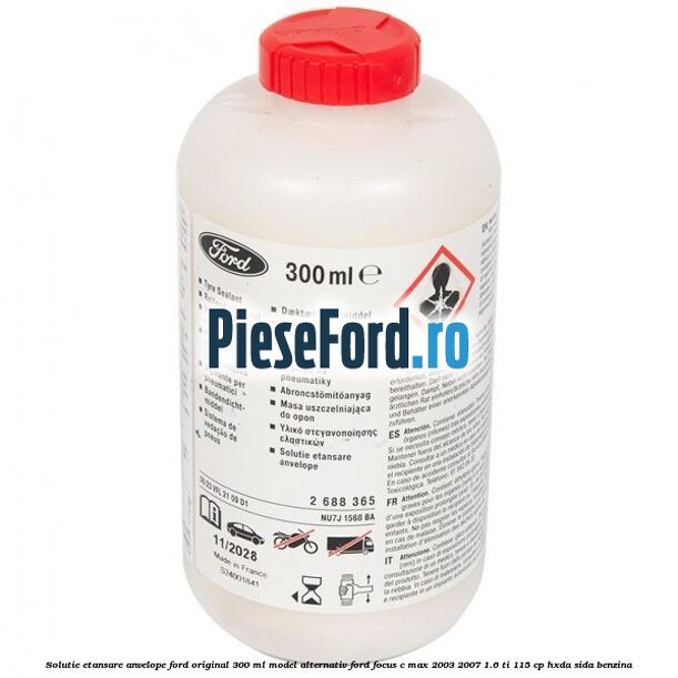 Solutie etansare anvelope Ford original 300 ml model alternativ Ford Focus C-Max 2003-2007 1.6 Ti 115 cp HXDA, SIDA benzina