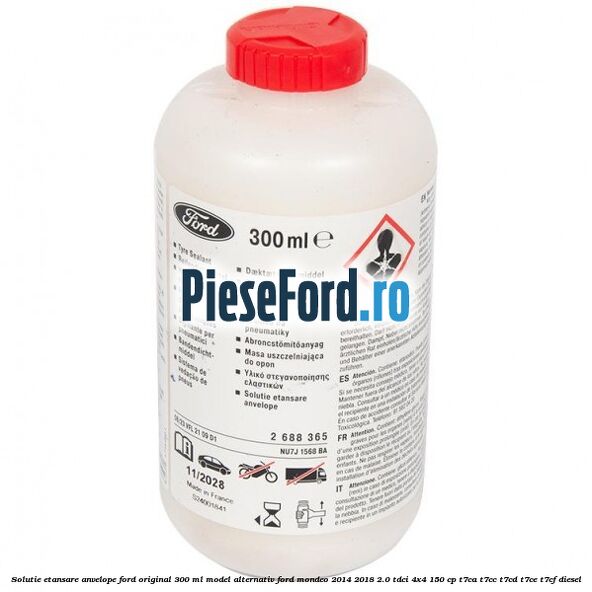 Solutie etansare anvelope Ford original 300 ml model alternativ Ford Mondeo 2014-2018 2.0 TDCi 4x4 150 cp T7CA, T7CC, T7CD, T7CE, T7CF diesel