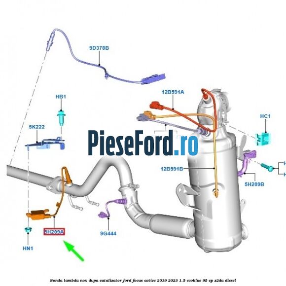 Sonda lambda NOX dupa catalizator Ford Focus Active 2019-2023 1.5 EcoBlue 95 cp Z2DA diesel