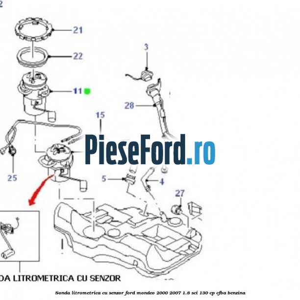 Sonda litrometrica cu senzor Ford Mondeo 2000-2007 1.8 SCi 130 cp CFBA benzina