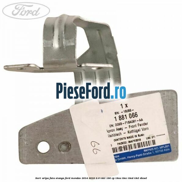 Sort aripa fata stanga Ford Mondeo 2014-2018 2.0 TDCi 180 cp T8CA, T8CC, T8CD, T8CL diesel