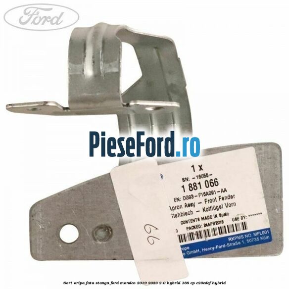 Sort aripa fata stanga Ford Mondeo 2019-2023 2.0 Hybrid 188 cp C20EDEF hybrid