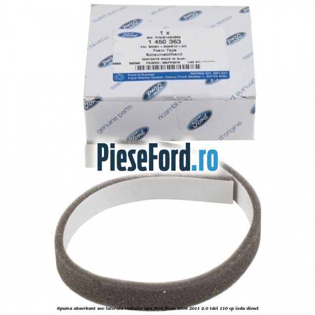Spuma absorbant soc laterala radiator apa Ford Focus 2008-2011 2.0 TDCi 110 cp IXDA diesel