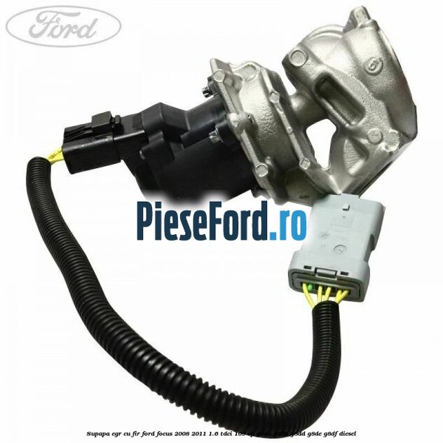 Supapa EGR cu fir Ford Focus 2008-2011 1.6 TDCi 109 cp G8DA, G8DB, G8DD, G8DE, G8DF diesel
