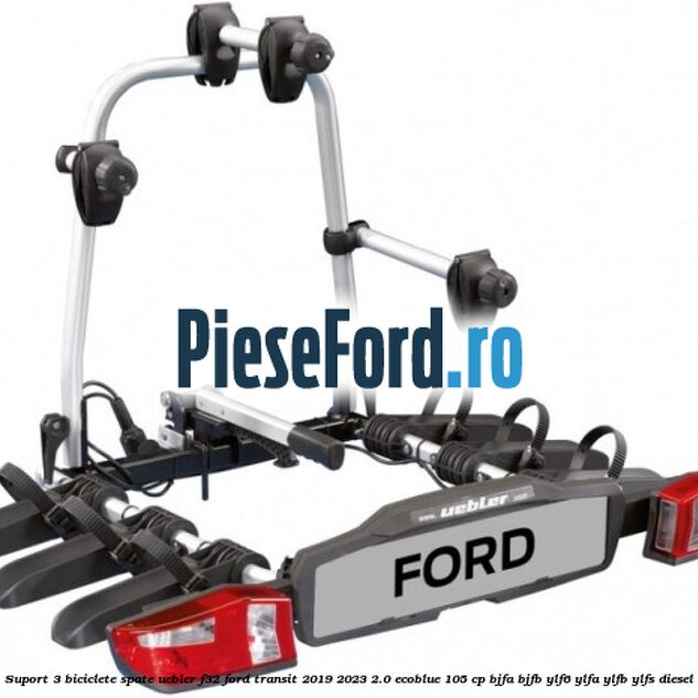 Suport 3 biciclete spate Uebler F32 Ford Transit 2019-2023 2.0 EcoBlue 105 cp BJFA, BJFB, YLF6, YLFA, YLFB, YLFS diesel