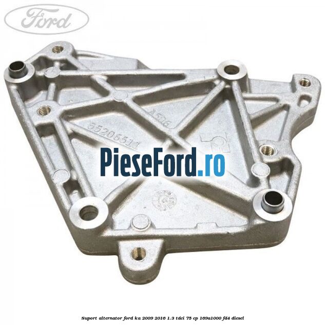 Suport alternator Ford Ka 2009-2016 1.3 TDCi 75 cp 169A1000, FD4 diesel