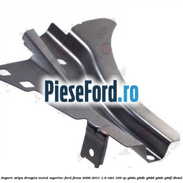Suport aripa dreapta metal superior Ford Focus 2008-2011 1.6 TDCi 109 cp G8DA, G8DB, G8DD, G8DE, G8DF diesel