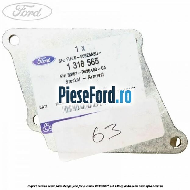 Suport cotiera scaun fata stanga Ford Focus C-Max 2003-2007 2.0 145 cp Suport cotiera scaun fata stanga Ford Focus C-Max 2003-2007 2.0 145 cp AODA, AODB, AODE, SYDA benzina