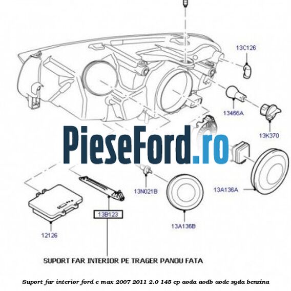 Suport far interior Ford C-Max 2007-2011 2.0 145 cp Suport far interior Ford C-Max 2007-2011 2.0 145 cp AODA, AODB, AODE, SYDA benzina