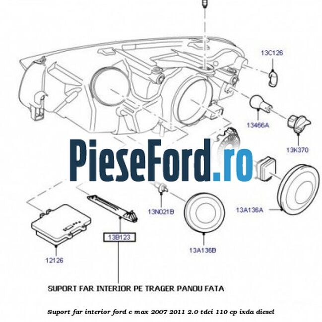 Suport far interior Ford C-Max 2007-2011 2.0 TDCi 110 cp IXDA diesel