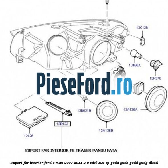 Suport far interior Ford C-Max 2007-2011 2.0 TDCi 136 cp G6DA, G6DB, G6DD, G6DG diesel