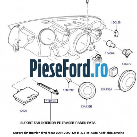 Suport far interior Ford Focus 2004-2007 1.6 Ti 115 cp HXDA, HXDB, SIDA benzina