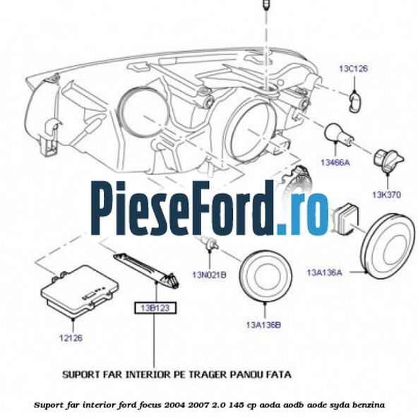 Suport far interior Ford Focus 2004-2007 2.0 145 cp AODA, AODB, AODE, SYDA benzina