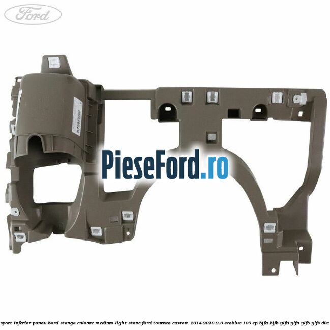 Suport inferior panou bord stanga culoare medium light stone Ford Tourneo Custom 2014-2018 2.0 EcoBlue 105 cp BJFA, BJFB, YLF6, YLFA, YLFB, YLFS diesel
